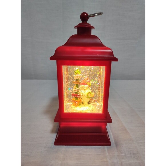 Unbranded Other - Lighted Snow Globe Water Lantern 11" Red Christmas (Santa Claus) TESTED!